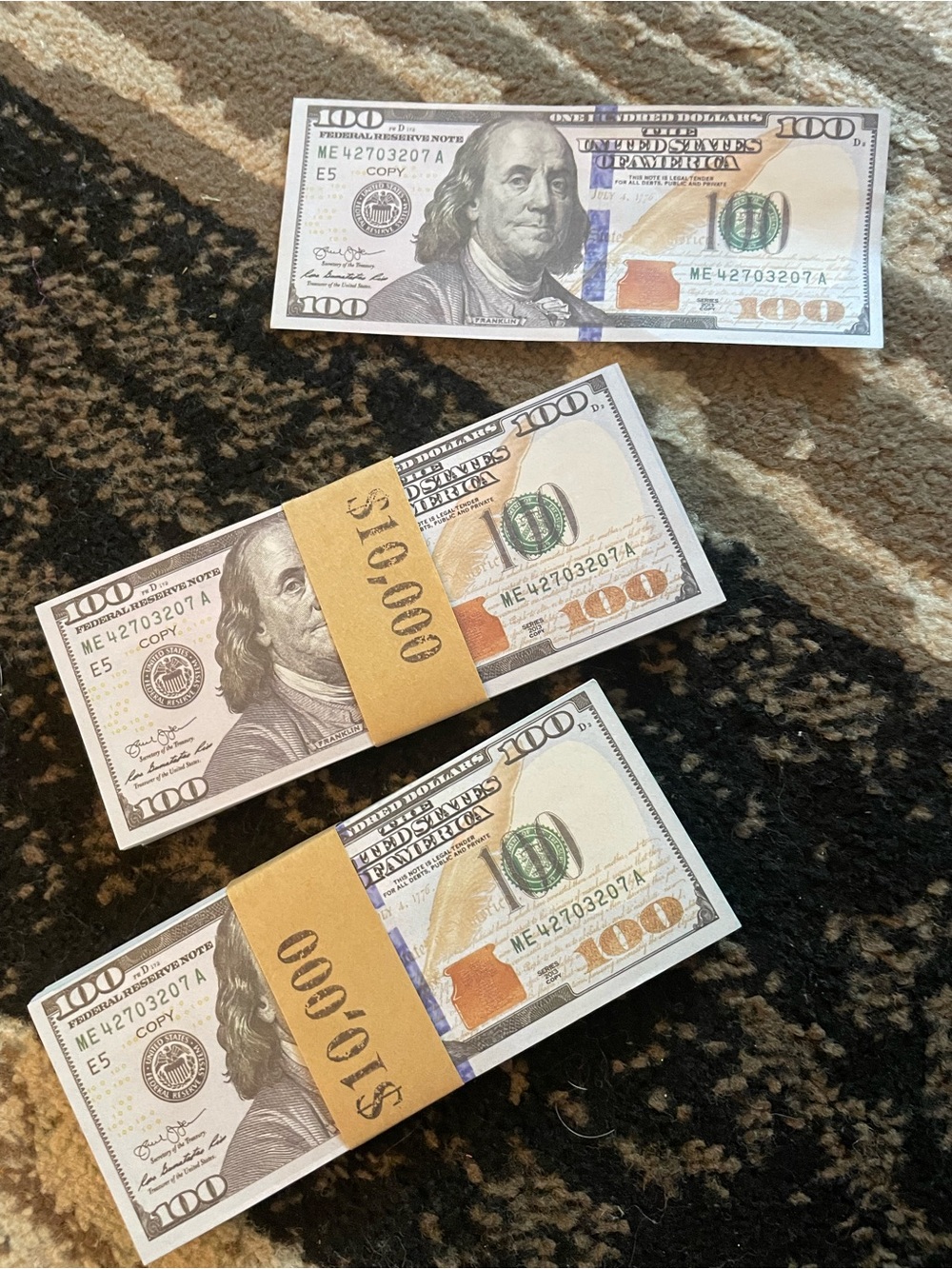 Bundle of $100 Bill Prop Stacks - Faux Currency